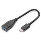 Assmann Electronic - Câble adaptateur USB3 OTG C M-A F 0,15m 3A 5GB noir