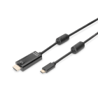 Assmann Electronic - USB Type-C adapter cable, Type-C to HDMI A M-M, 2.0m, 4K-60Hz, 18GB, CE, bl, gol