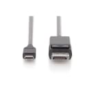 Assmann Electronic - Adaptateur USB C M - DP M 2m 4K/60Hz 32,4 GB CE noir doré