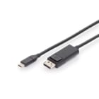 Assmann Electronic - Adaptateur USB C M - DP M 2m 4K/60Hz 32,4 GB CE noir doré