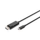 Assmann Electronic - Adaptateur USB C M - DisplayPort M Bidirectionnel max. 8K @ 30 Hz 2m noir