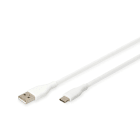 Assmann Electronic - Câble de recharge silicone USB-C USB-A 0,5m USB2 60W blanc