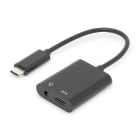 Assmann Electronic - Adaptateur USB C M -3.5mm F C F 0.15m USB 3.1 Gen2 5A 10GB noir