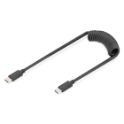 Assmann Electronic - Câble spiralé USB C M USB C M TPU USB2 PD 60W max 1m noir