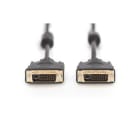 Assmann Electronic - Câble de raccordement DVI DVI(24+1), 2x ferrite M/F 2m, DVI-D Dual Link noir