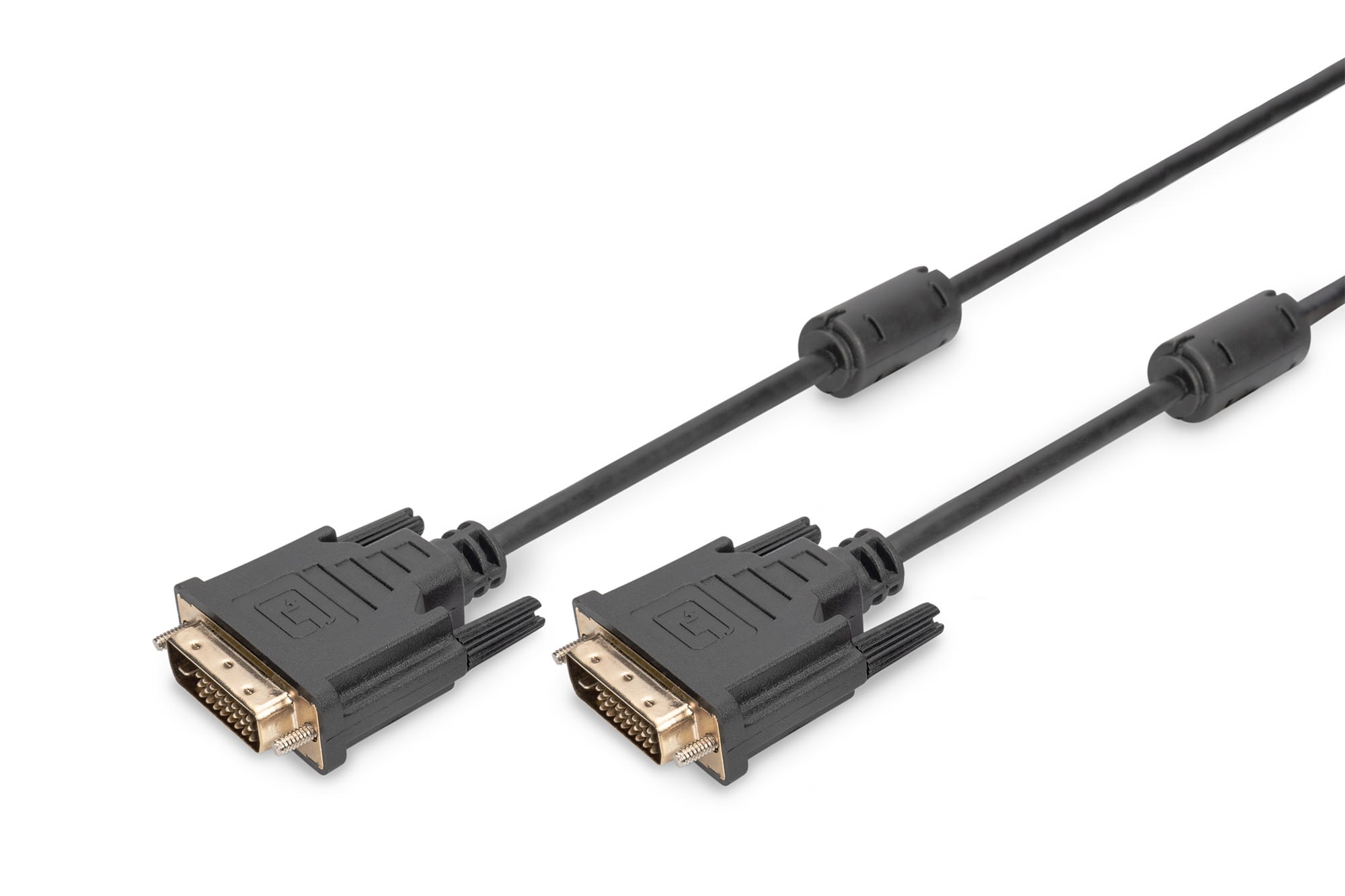 Assmann Electronic - DVI connection cable, DVI(24+1), 2x ferrit M-M, 2.0m, DVI-D Dual Link, bl