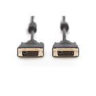 Assmann Electronic - Câble de raccordement DVI DVI(24+1), 2x ferrite M/F 5m, DVI-D Dual Link noir