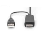 Assmann Electronic - Câble adaptateur HDMI vers DP, 2 m, 4K / 30 Hz Alimentation externe USB A noir