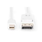 Assmann Electronic - Câble DisplayPort mini DP  MM 2m verrouillage conforme DP 1.1a blanc