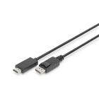 Assmann Electronic - Câble adaptateur DP-HDMI A M/M 3m verrouillage DP 1.2 HDMI 2 4K/60Hz CE noir