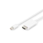 Assmann Electronic - Câble adaptateur mini DP - HDMI A M/M 2m DP 1.2 HDMI 2 4K/60Hz, CE blanc