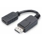 Assmann Electronic - Câble adaptateur DP - HDMI A M/F 0.15m verrouillage compatible DP 1.1a CE noir