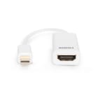 Assmann Electronic - Câble adaptateur mini DP - HDMI A MF 0,15m compatible DP 1.1a CE blanc