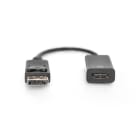 Assmann Electronic - Câble adaptateur DP - HDMI A M/F 0.2m verrouillage HDMI 2.0 actif CE doré noir
