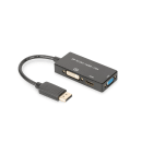 Assmann Electronic - DisplayPort converter cable, DP - HDMI+DVI+VGA M-F-F-F, 0.2m, 3in1 Multi-Media c