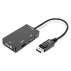 Assmann Electronic - DisplayPort converter cable, DP - HDMI+DVI+VGA M-F-F-F, 0.2m, 3in1 Multi-Media c