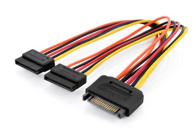 Assmann Electronic - Câble d'alimentation interne en Y M/F, 0.3m, SATA 15-pin - 2x SATA 15-pin