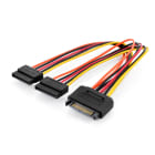 Assmann Electronic - Câble d'alimentation interne en Y M/F, 0.3m, SATA 15-pin - 2x SATA 15-pin