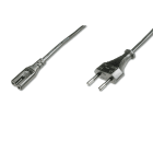 Assmann Electronic - Câble d'alimentation, Euro - C7 M/F, 1.8m, H03VVH2-F 0.75qmm, noir