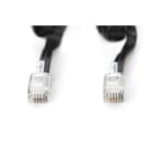 Assmann Electronic - Câble de raccordement UAE, RJ10 M/M, 2.0m, CU, 4x7x0,12mm, plat, helic, noir