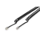 Assmann Electronic - Câble de raccordement UAE, RJ10 M/M, 2.0m, CU, 4x7x0,12mm, plat, helic, noir