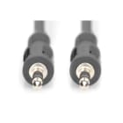 Assmann Electronic - Câble de raccordement audio, stéréo 3.5mm 2.50m, CCS, 2x0.10/10, MM, noir
