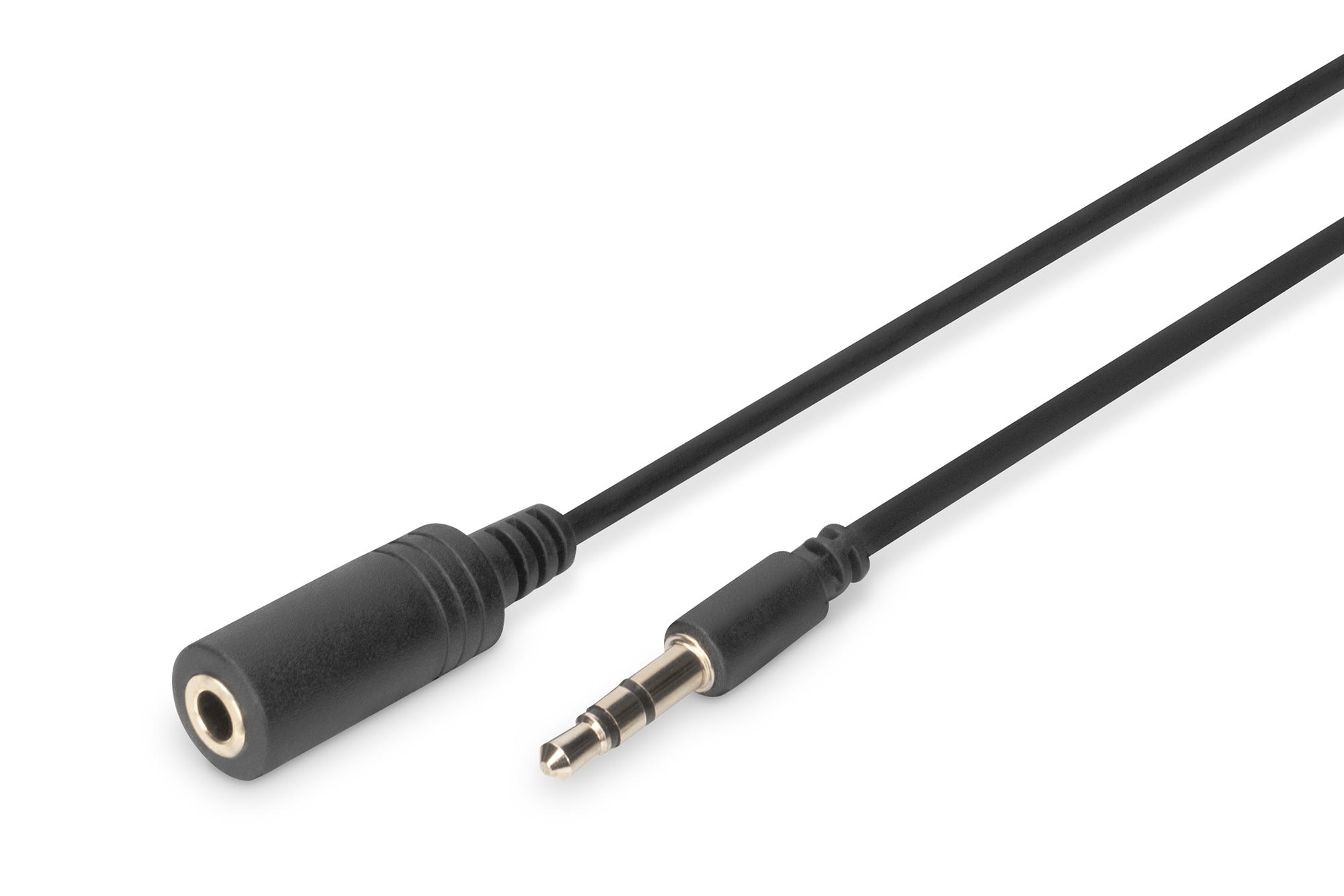 Assmann Electronic - Audio extension cable, stereo 3.5mm 1.50m, CCS, 2x0.10-10, blinde, M-F, noir