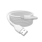 Assmann Electronic - Câble de charge USB en silicone, USB-A - Lightning 1m, USB 2.0, 12W, blanc