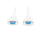 Assmann Electronic - Câble null modem, Sub-D 9 F/F, 1.8m, capuchons encliquetables, beige