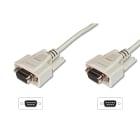 Assmann Electronic - Câble connexion transfert de données, Sub-D9 F/F, 3.0m, série, surmoulé, beige