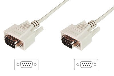 Assmann Electronic - Câble connexion transfert de données, Sub-D9 M/M, 3.0m, série, surmoulé, beige