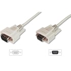 Assmann Electronic - Câble connexion transfert de données, Sub-D9 M/F, 2.0m, série, surmoulé, beige