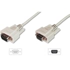 Assmann Electronic - Câble connexion transfert de données, Sub-D9 M/F, 3.0m, série, surmoulé, beige
