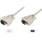 Assmann Electronic - Câble connexion transfert de données, Sub-D9 M/F, 5.0m, série, surmoulé, beige