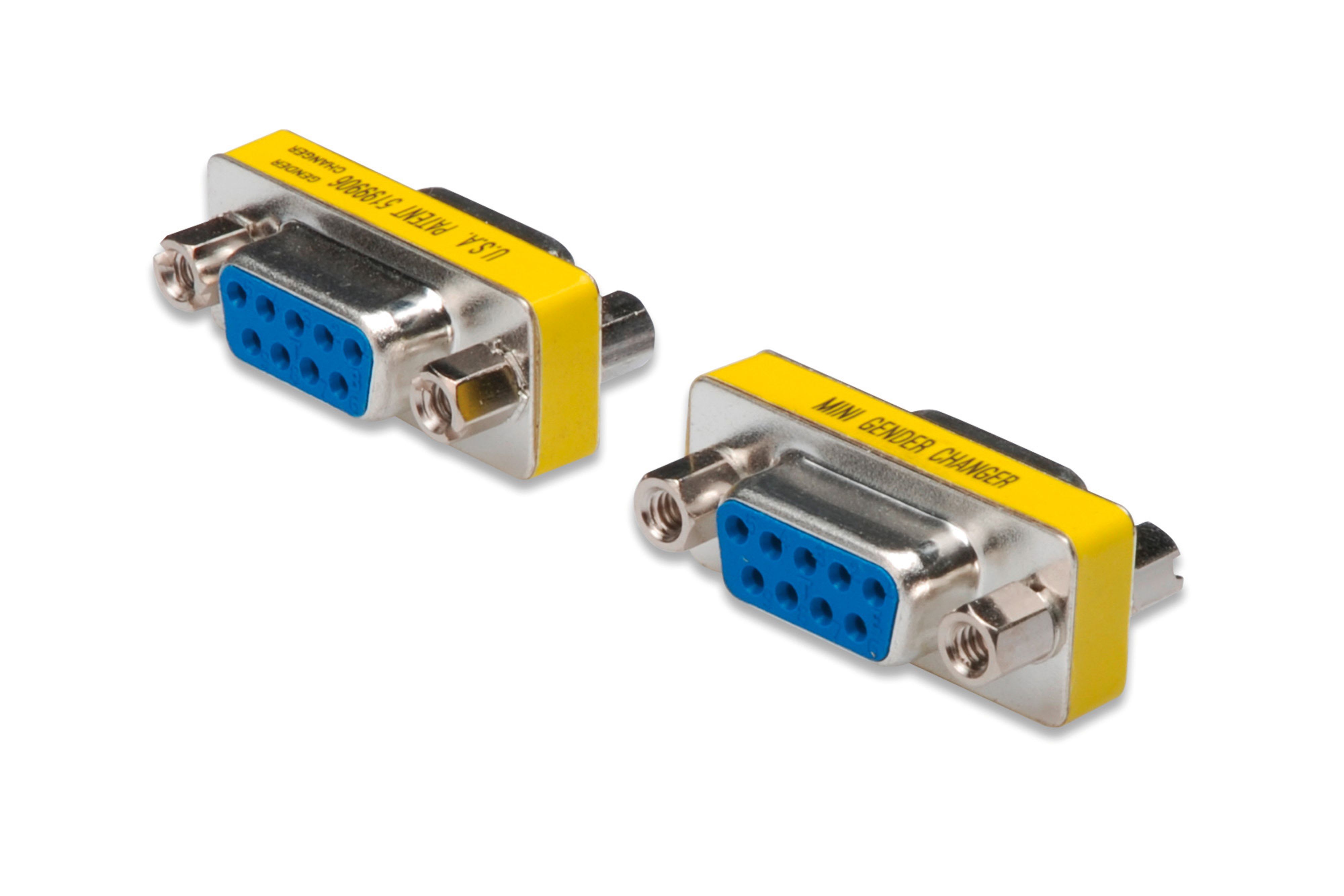 Assmann Electronic - Changeur de genre Sub-D 9 Boîtier métallique, F/F, vis à tête hexagonale + écrou