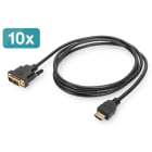 Assmann Electronic - HDMI adapter cable, type A-DVI(18+1) M-M, 2.0m, 10er Set, Full HD, bl