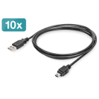 Assmann Electronic - USB 2.0 connection cable, type A - mini B (5pin) M-M, 1.8m, 10er Set, bl