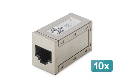 Assmann Electronic - Coupleur modulaire CAT6, blindé 8P8C, 1:1, boîtier en métal, 10 pièces