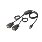 Assmann Electronic - Adaptateur USB vers série, RS232 2 x RS232, type câble, chipset : FT2232H, 1.5m