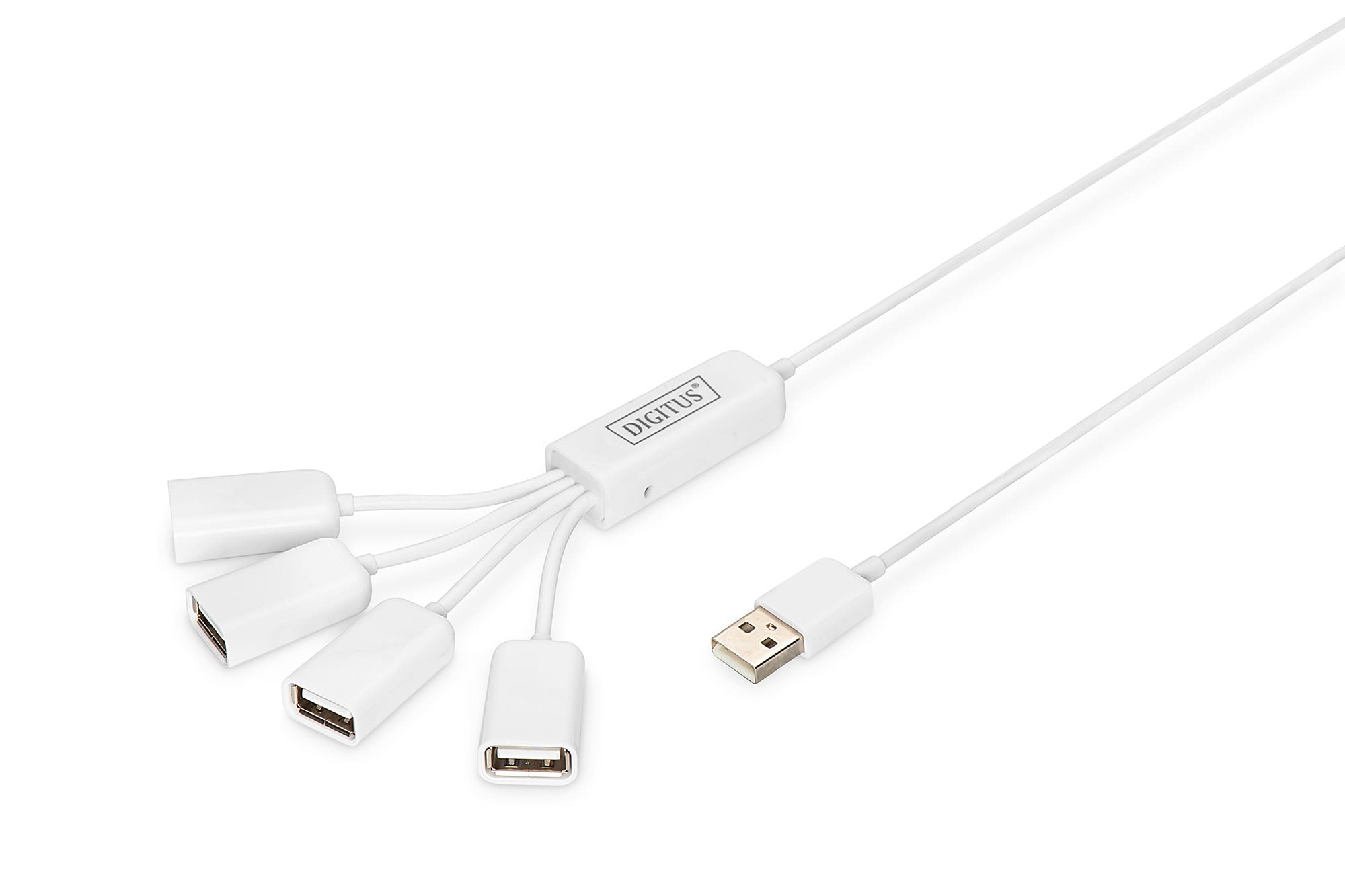Assmann Electronic - USB 2.0 Cable Hub, 4-Port 4x USB A-F, 1x USB A male, DC2.5mm (PSU not incl.)