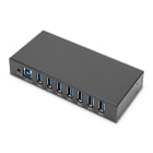 Assmann Electronic - HUB USB 3.0, 7 ports, industriel, métal, 15 kV ESD, montage sur rail DIN