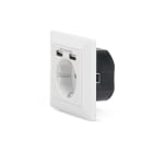 Assmann Electronic - Prise de courant 2 x USB, 5 V, 2,1 A, Entrée : 250 VCA, 50 Hz, blanc