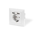 Assmann Electronic - Prise de courant 2 x USB, 5 V, 2,1 A, Entrée : 250 VCA, 50 Hz, blanc