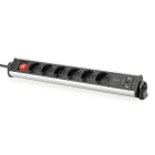 Assmann Electronic - Multiprise x6 avec 3 ports USB 2x USB A + 1x USB C, interrupteur, boîtier alum.