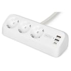 Assmann Electronic - Prise de bureau 3 voies, blanc 3xprises 2xUSB-A 1xUSB-C 3680W 12W