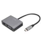 Assmann Electronic - Adaptateur USB C - miniDP/VGA 20cm 4K/30 Hz argent boîtier aluminium