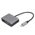 Assmann Electronic - Adaptateur USB C - DP/VGA 20cm 4K/30 Hz argent boîtier aluminium