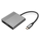 Assmann Electronic - Adaptateur USB C - 2xHDMI 18cm 4K/30 Hz argent boîtier aluminium