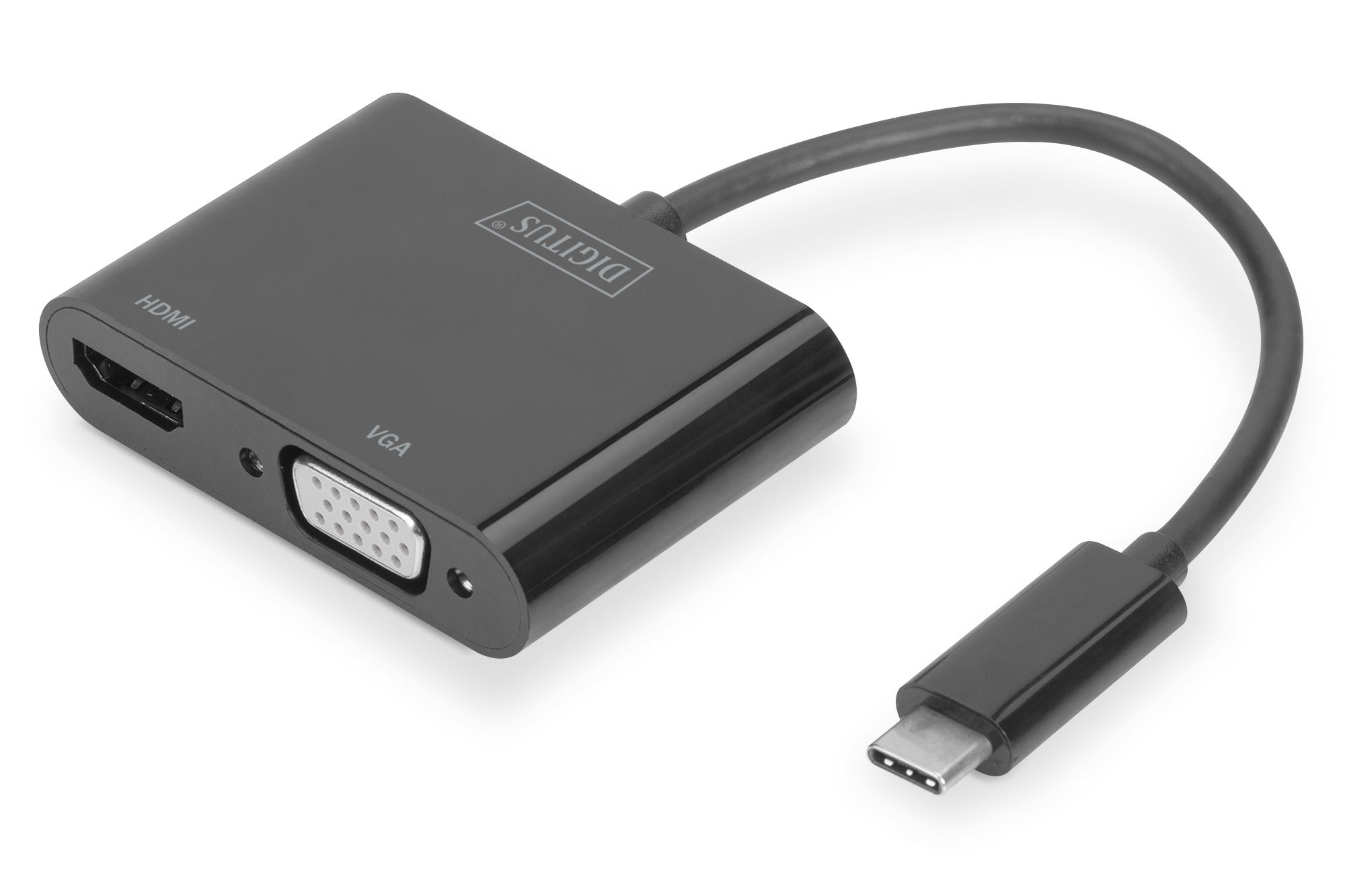 Assmann Electronic - USB Type C to HDMI + VGA Adapter 4K-30Hz - Full HD 1080p, noir