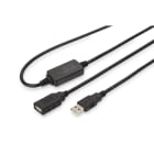 Assmann Electronic - Câble de prolongement actif USB 2.0 A/M - A/F, 10m, noir